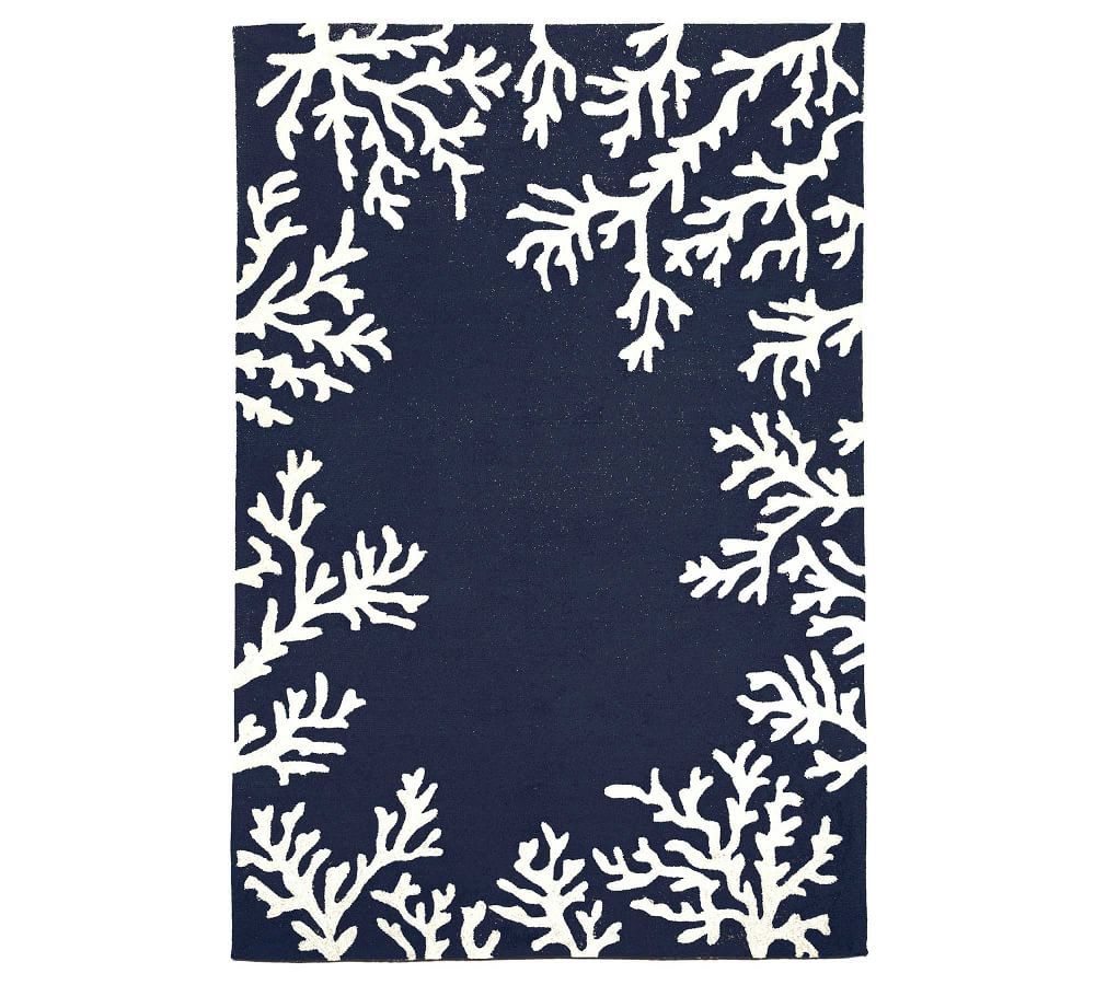 Handmade Tufted Blue Wool Blend 5' x 7' Rectangular Rug