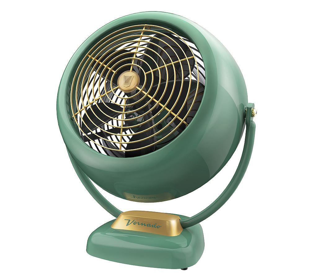 Retro Green 9.8" Metal Floor-Standing Vortex Air Circulator