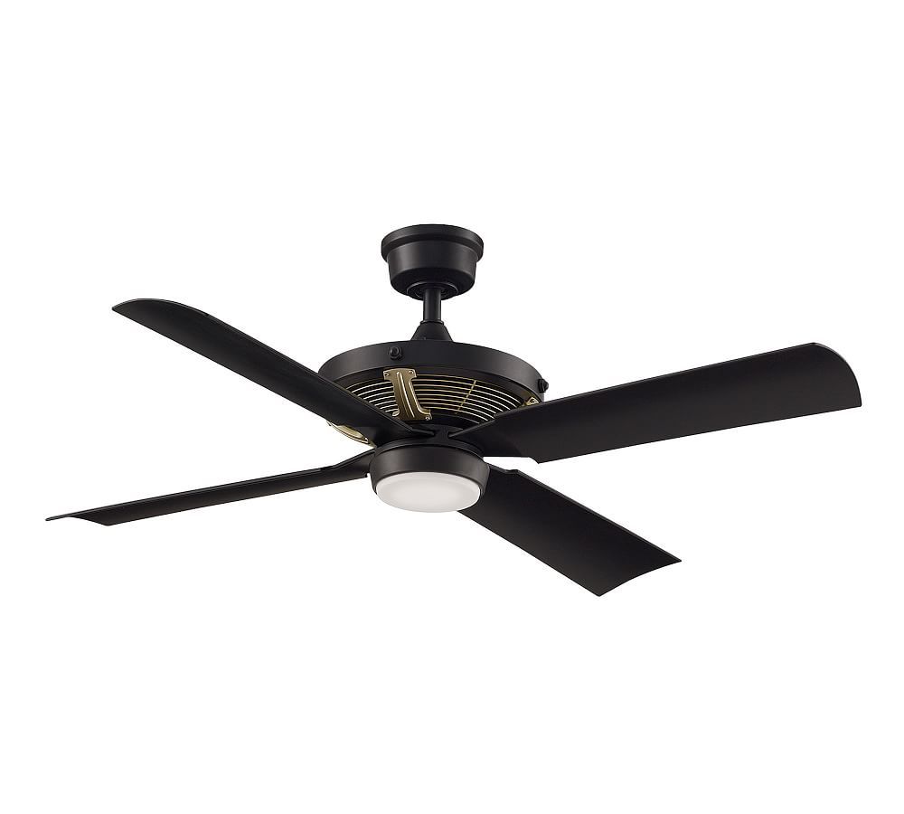 Pickett 52" Black Metal Cage LED Ceiling Fan with Remote