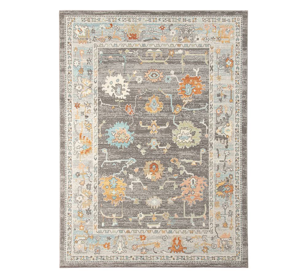 Viviane Reversible Gray Synthetic 8' x 10' Easy-Care Rug