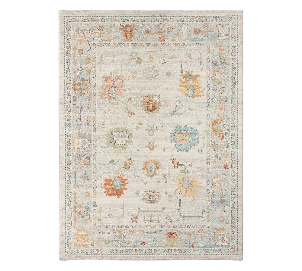 Bohemian Bordered Beige Synthetic 5' x 7' Outdoor Rug