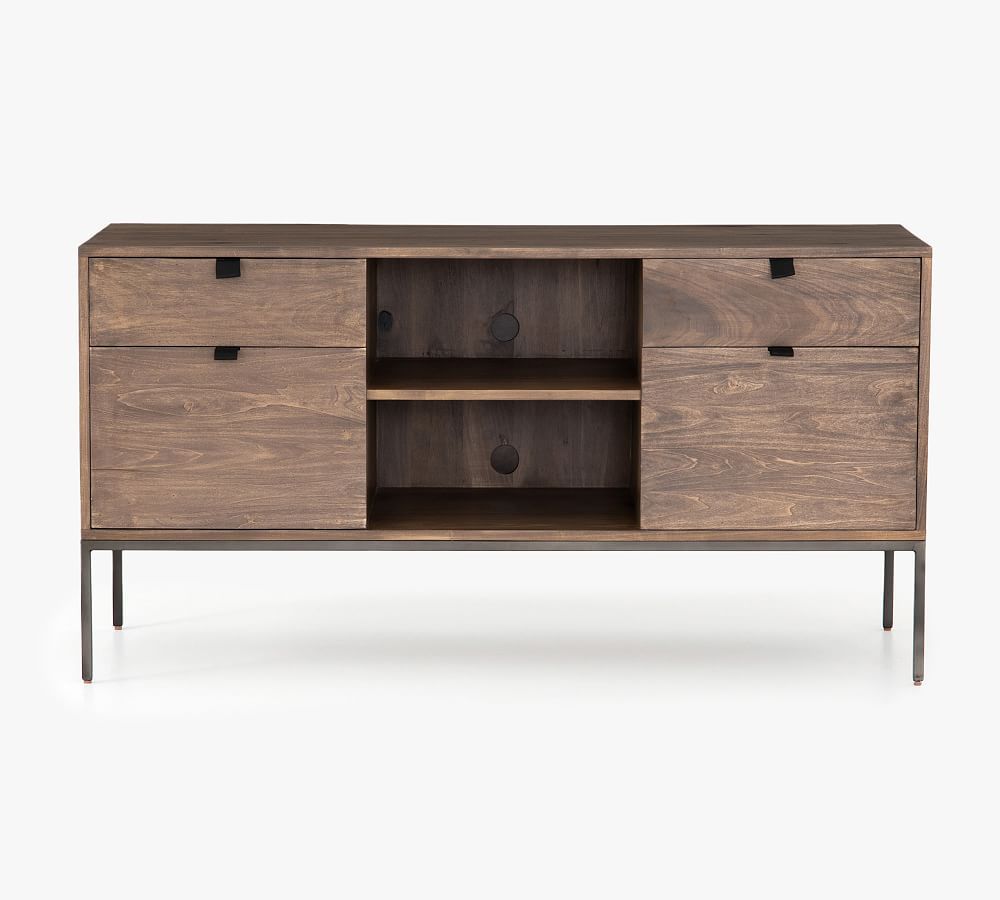 Auburn Poplar Contemporary Home Office Desk with 4 Drawers