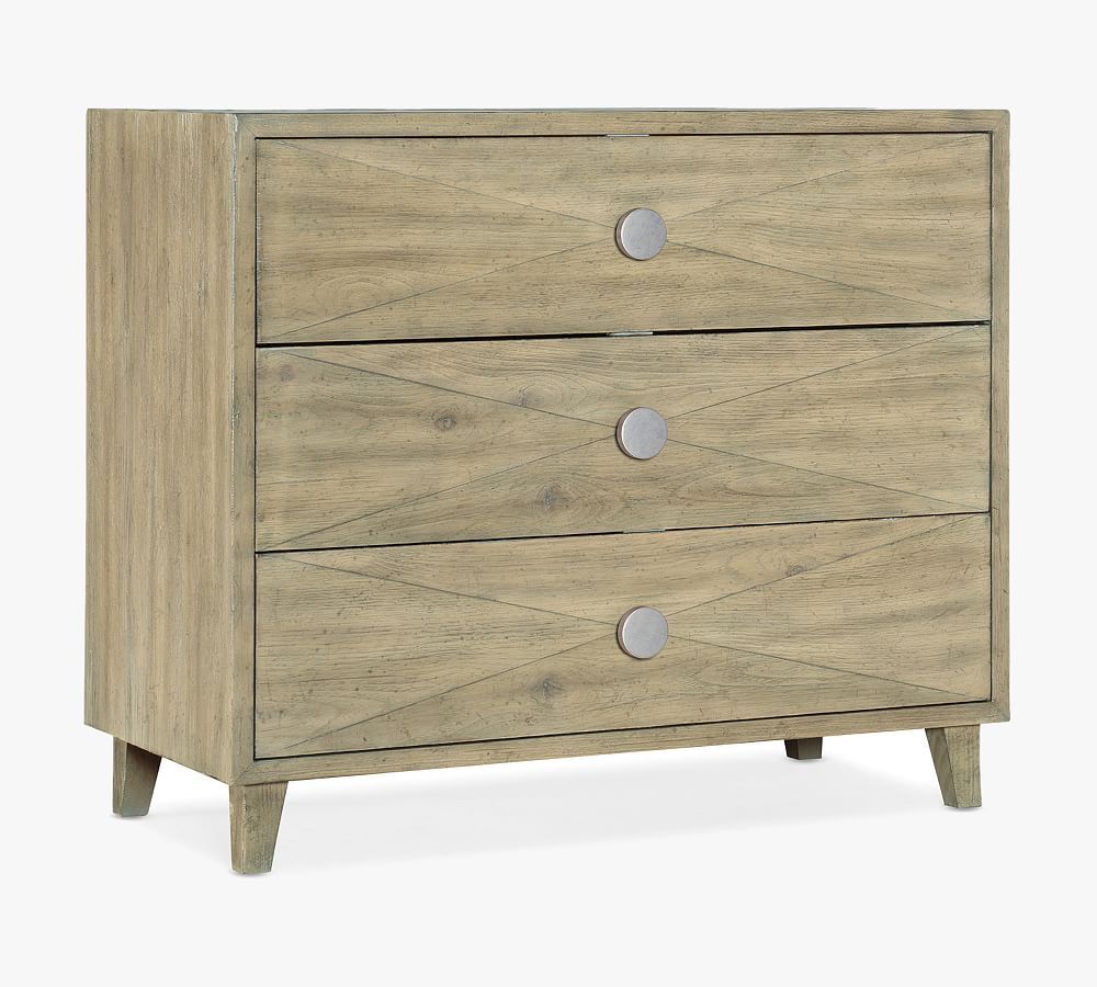 Anders Rustic 3-Drawer Wood Dresser with Artisanal Diamond Design