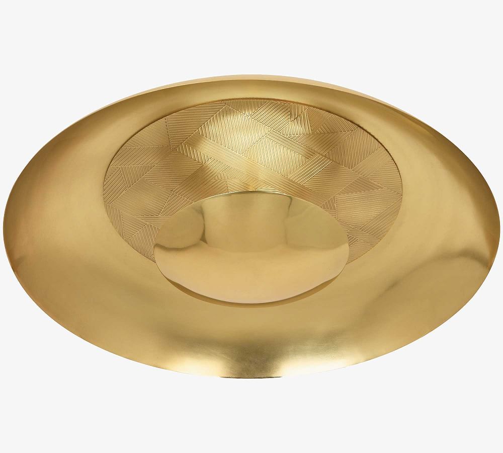 Brut Contemporary Modern Brass LED Flush Mount, 17.75" Wide