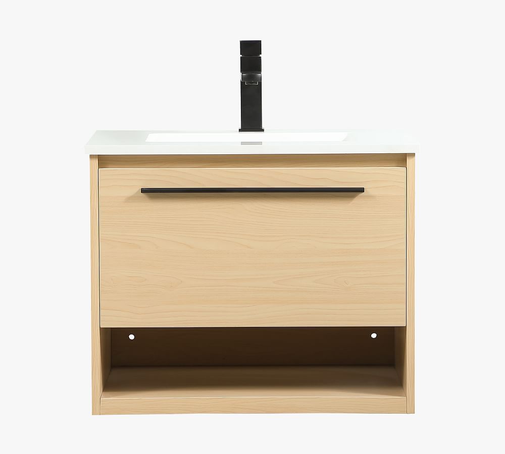 Maple 24" Single Sink Floating Vanity with White Finish