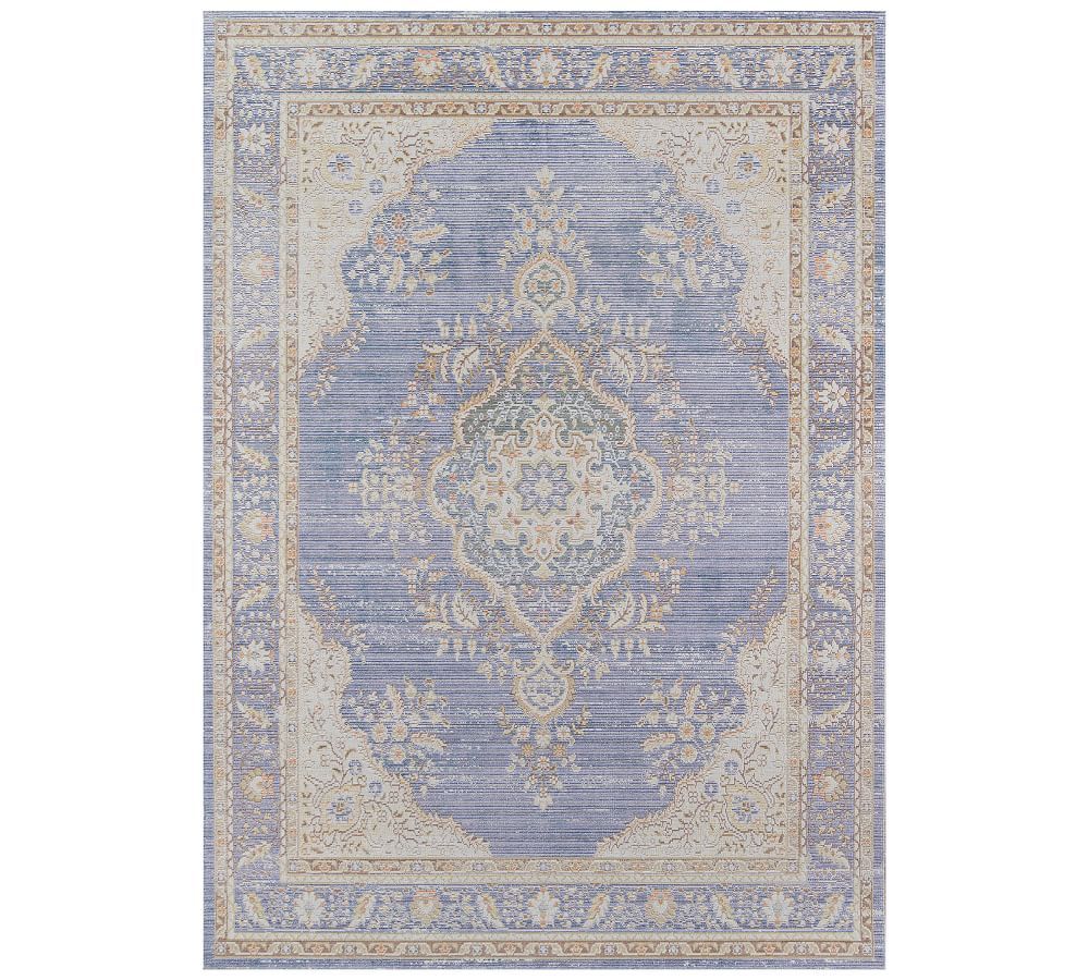 Periwinkle Elegance 5'3" x 7'3" Synthetic Flat-Woven Rug