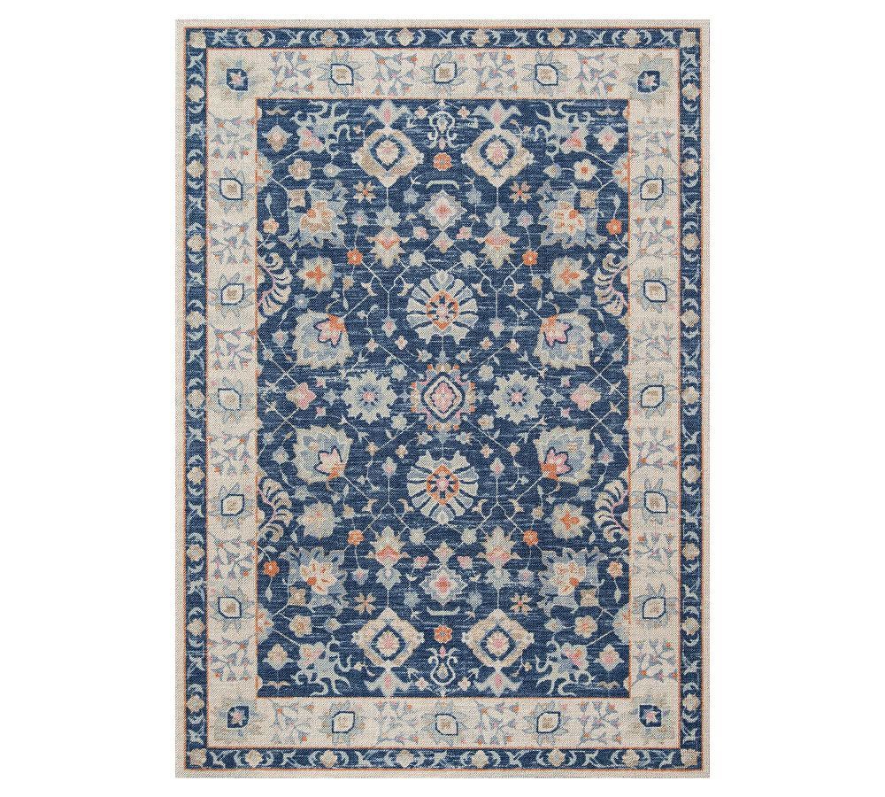 Anatolia Navy Medallion Wool Blend 7'9" x 9'10" Area Rug