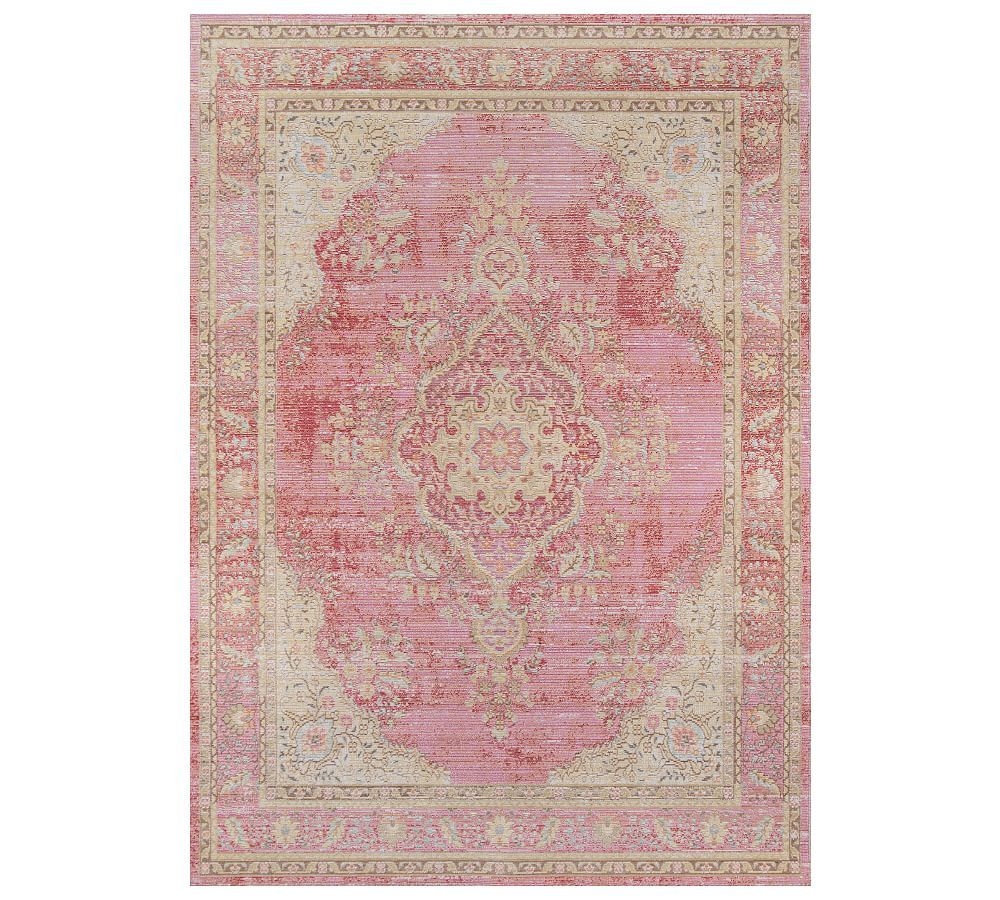 Elegant Serenity Pink Medallion 5'3" x 7'3" Synthetic Area Rug