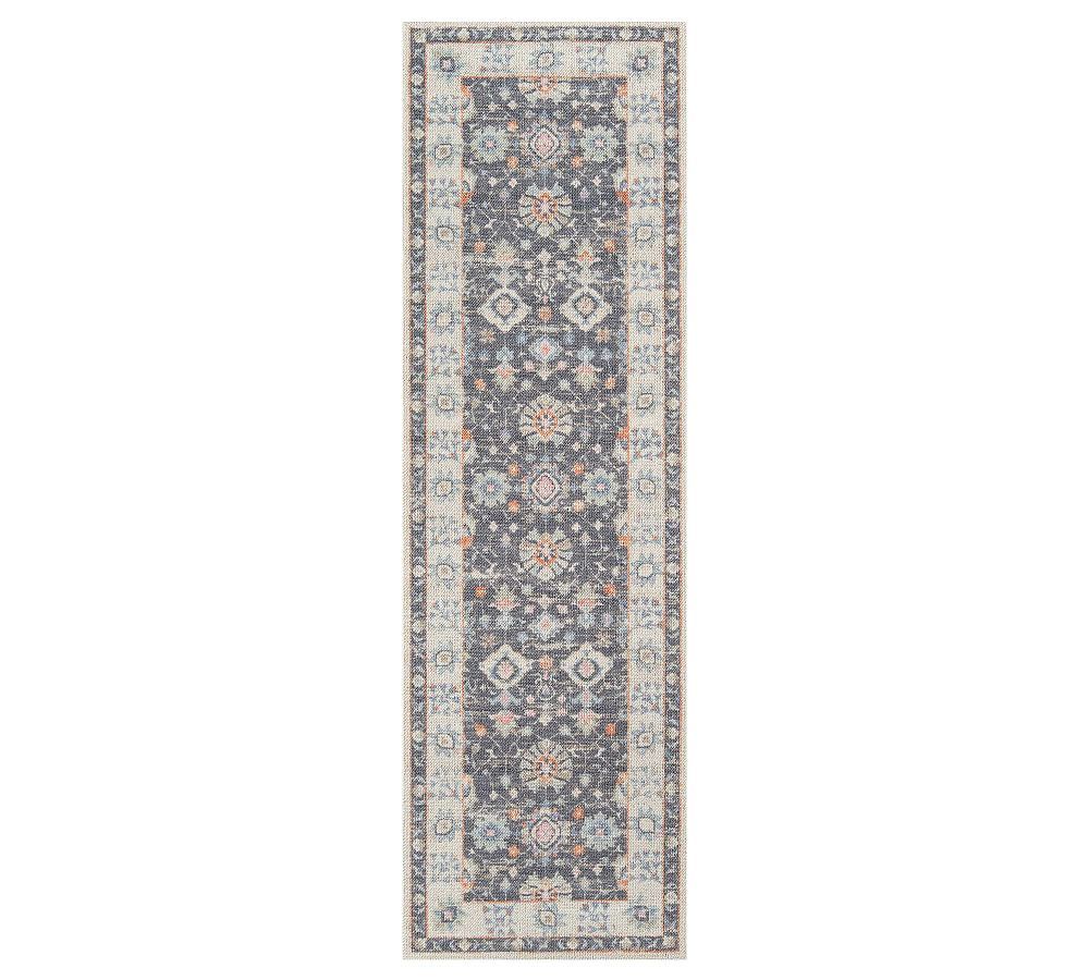 Anatolia Charcoal Medallion Wool Runner Rug 2'3" x 7'6"