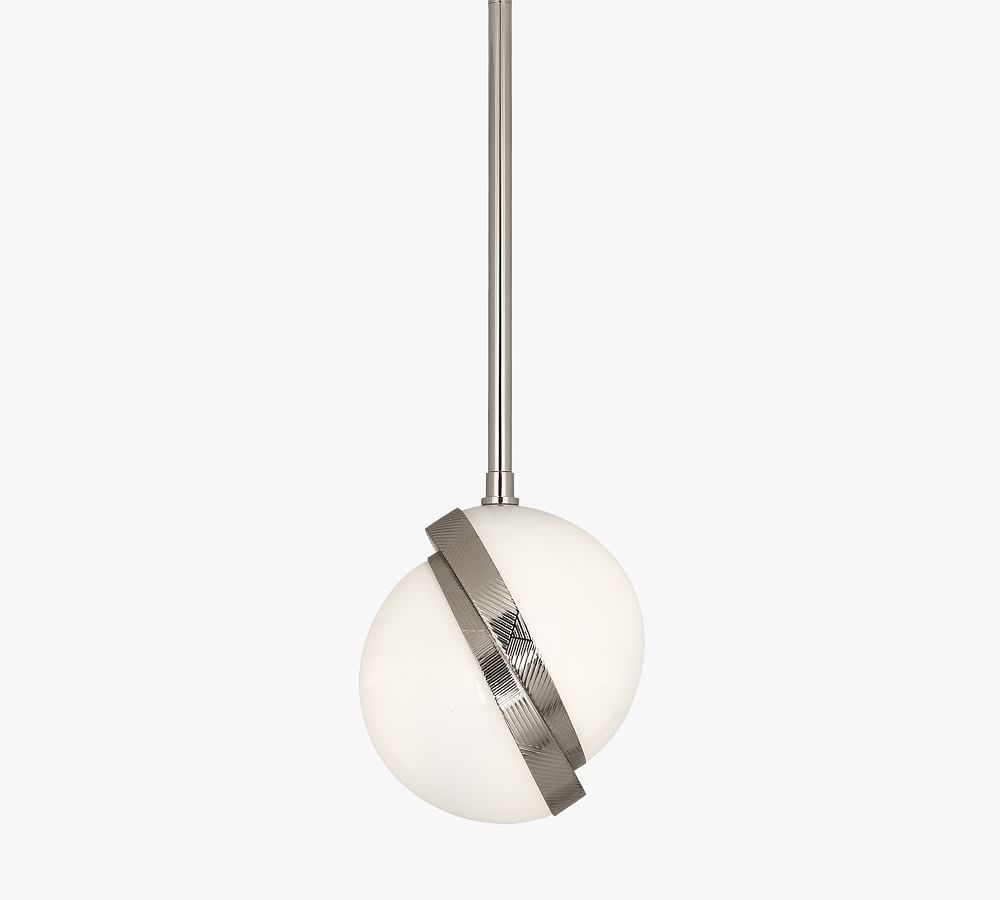 Brut Contemporary Mini Globe Pendant in Polished Nickel