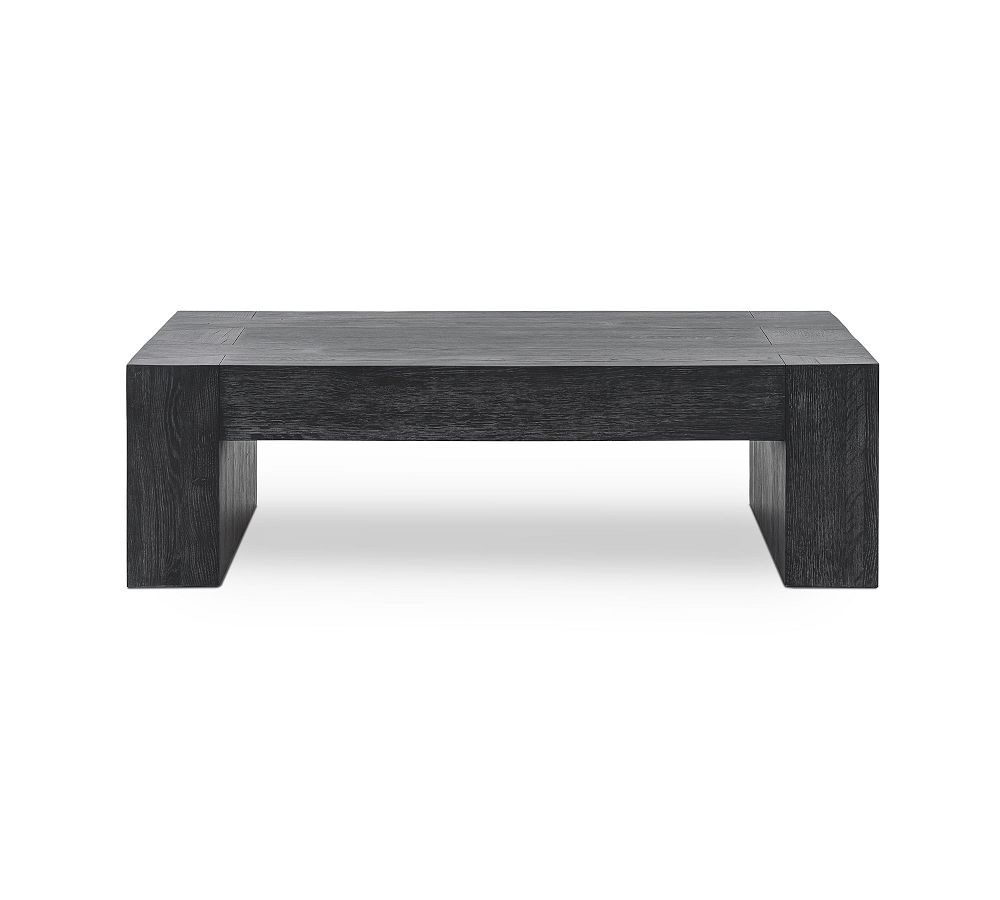 Raymond Black-Finish Rectangular Reclaimed Wood Coffee Table