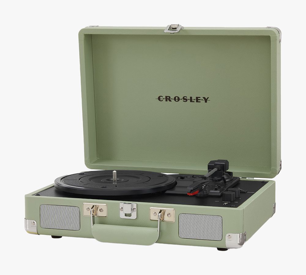 Mint Green Portable Vintage Style Bluetooth Turntable