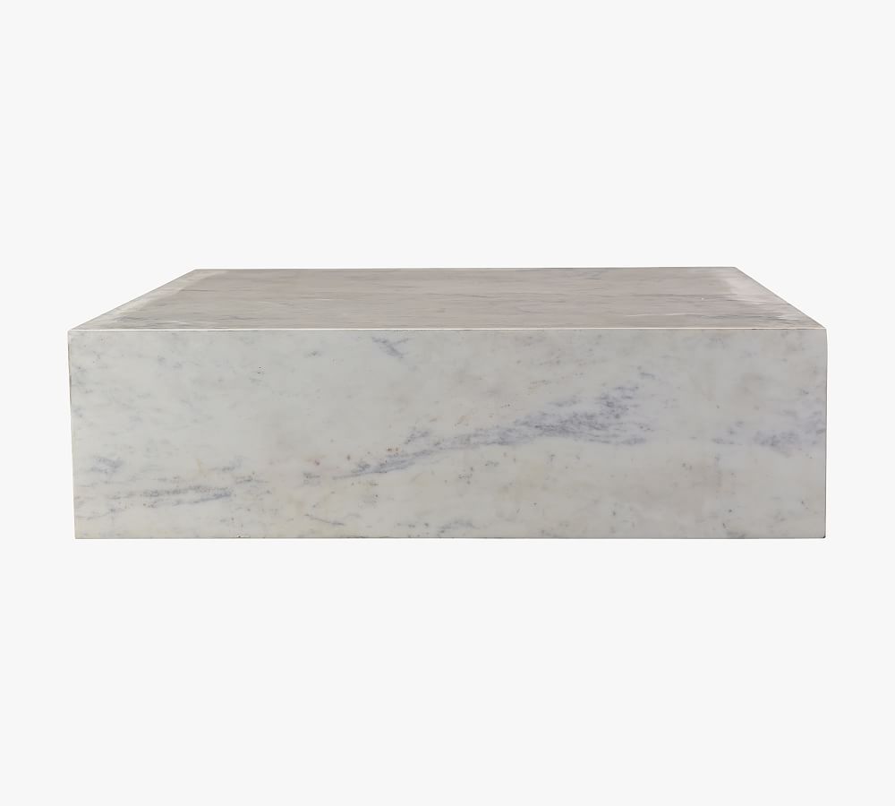 Villa 40" White Marble Square Coffee Table