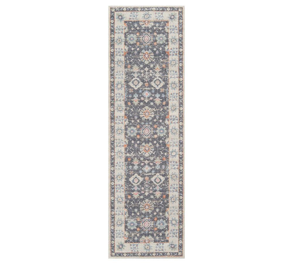 Anatolia Charcoal Medallion Wool Runner Rug 2'3" x 7'6"