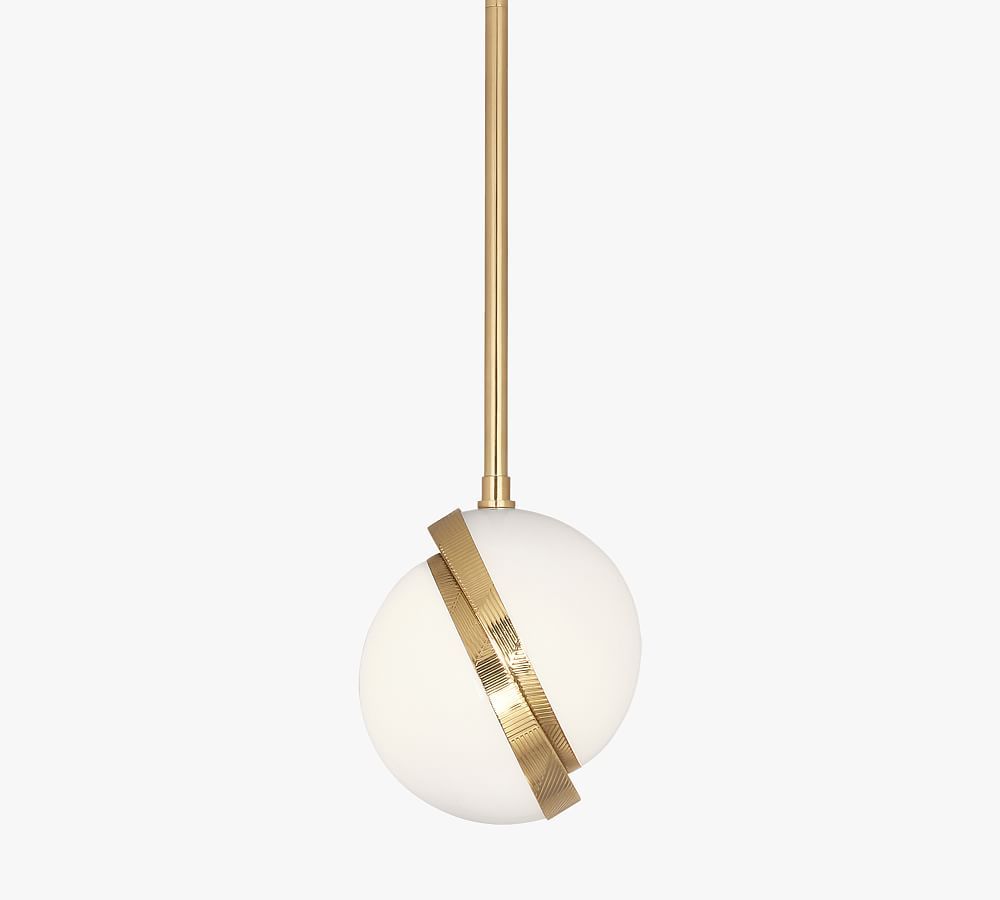 Luminous Mini Globe Brass Pendant - Modern 8.5" LED Light