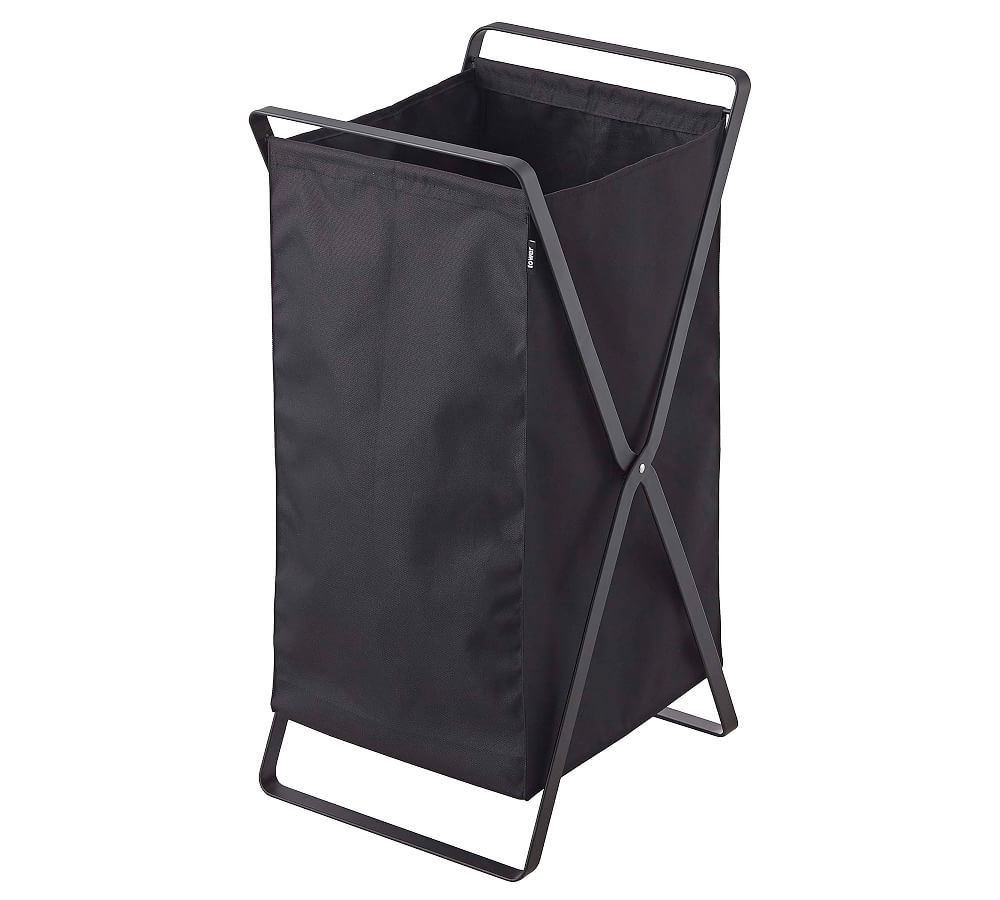 Black Collapsible Laundry Hamper with Durable Frame