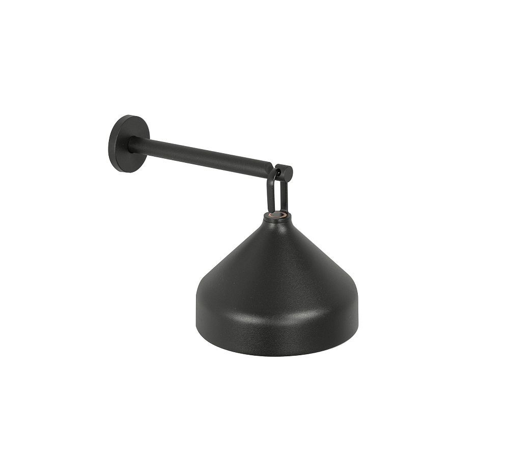 Black Aluminum Dimmable Battery-Powered Wall Lamp