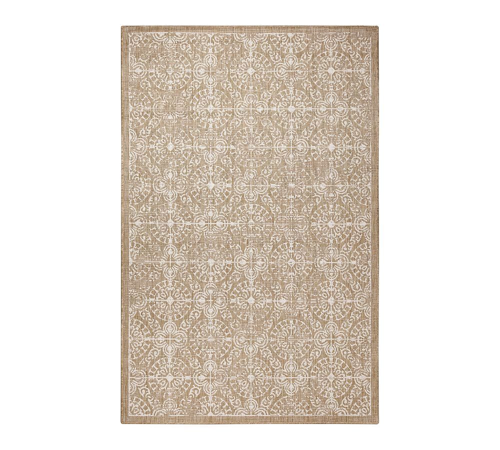 Antique Tile & Sand Handmade Synthetic Indoor/Outdoor Rug