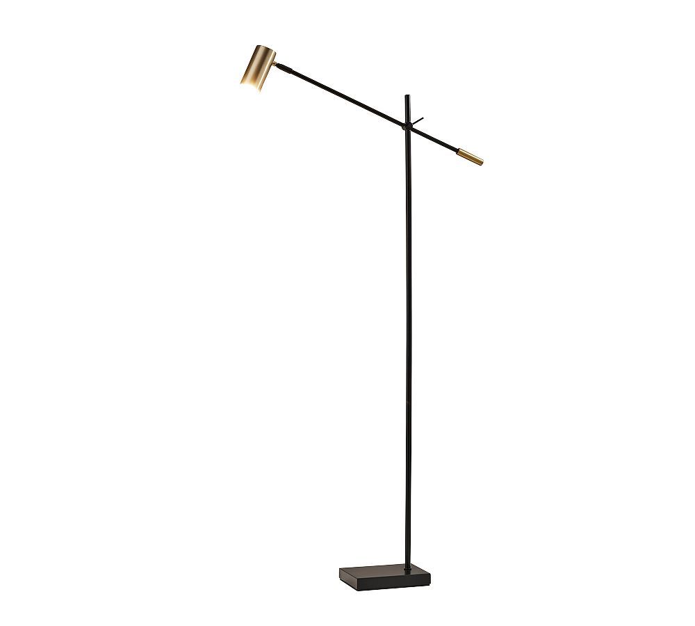 Collette 58'' Adjustable Black & Antique Brass LED Task Floor Lamp