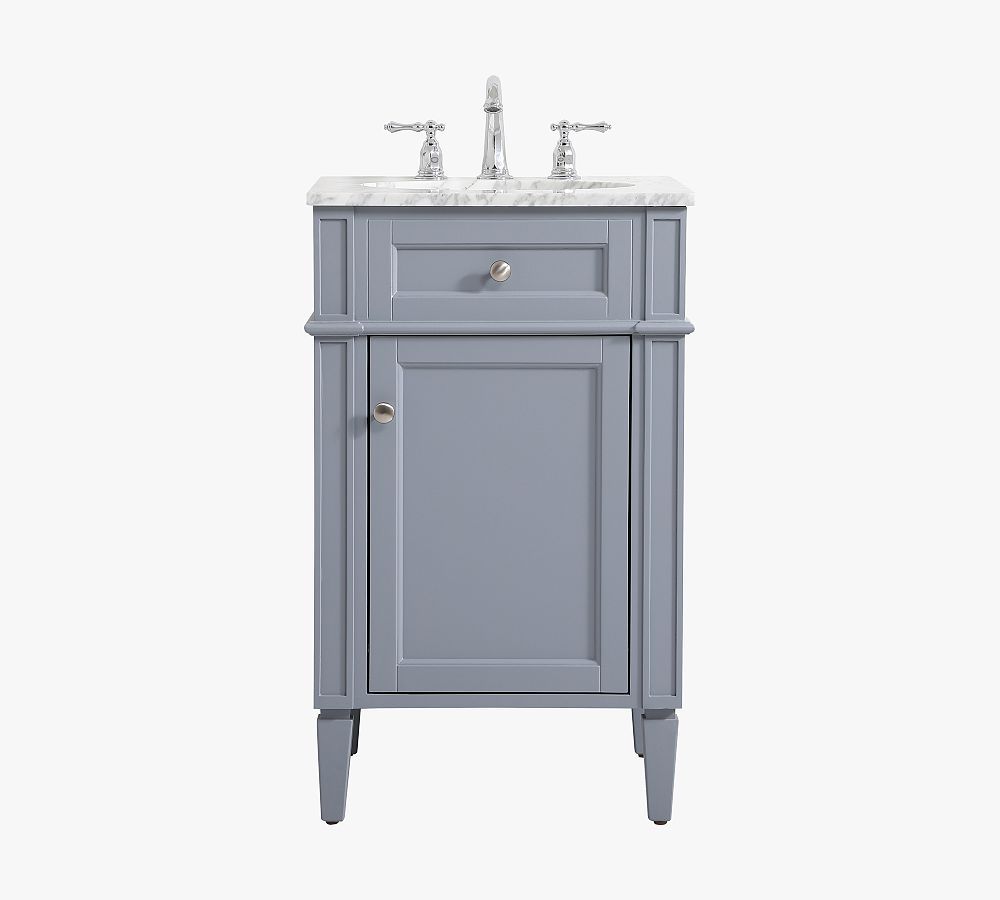 Gray 21" Single Sink Vanity with Carrara Marble Top