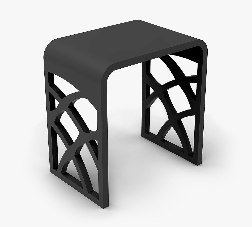 Elin Matte Black Acrylic Waterproof Shower Stool