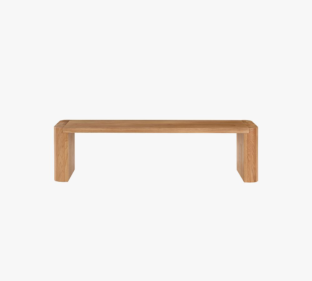 Small Natural Oak Wood Dining Bench