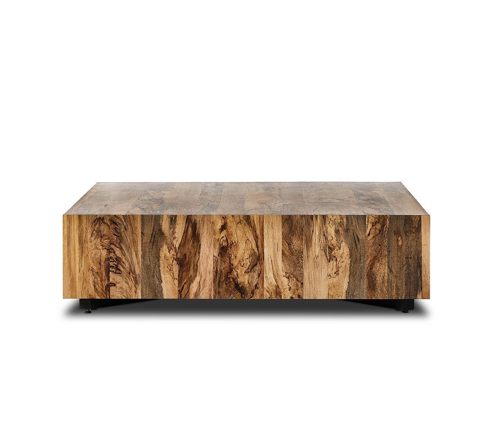 Terri 55" Spalted Primavera Wood Square Coffee Table
