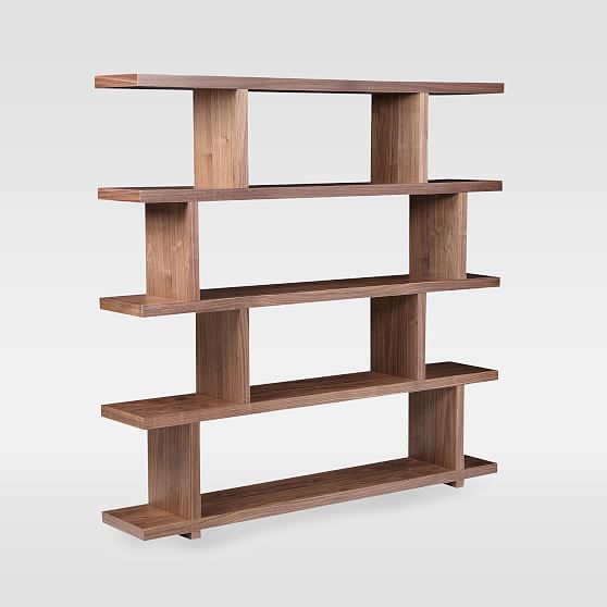 Miri Large 63'' Walnut Veneer Mid-Century Modern Bookcase
