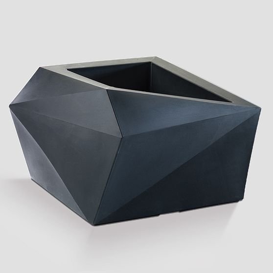 Caviar Black Origami Resin Indoor/Outdoor Planter