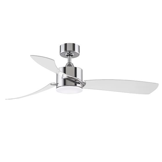 SculptAire Chrome 52" Smart Ceiling Fan with LED Light Kit