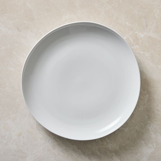 White Organic Porcelain Dinner Plate with Subtle Asymmetry