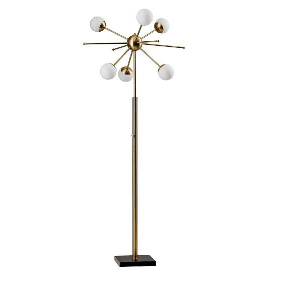 Doppler 63.5'' White LED Floor Lamp with Marble Base