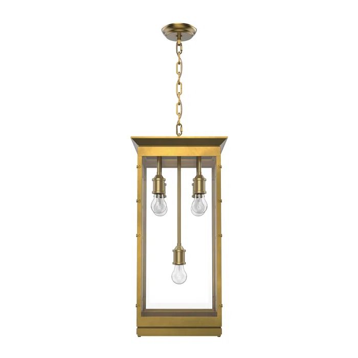 Douglas Vintage Brass Indoor/Outdoor 5-Light Square Lantern Chandelier