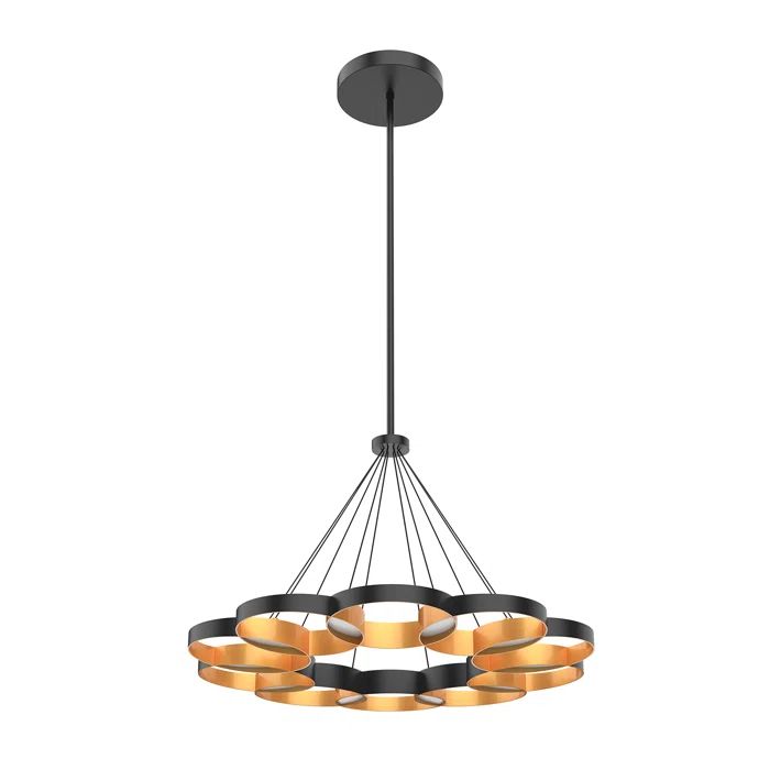 Maestro Black and Gold LED Ring Chandelier