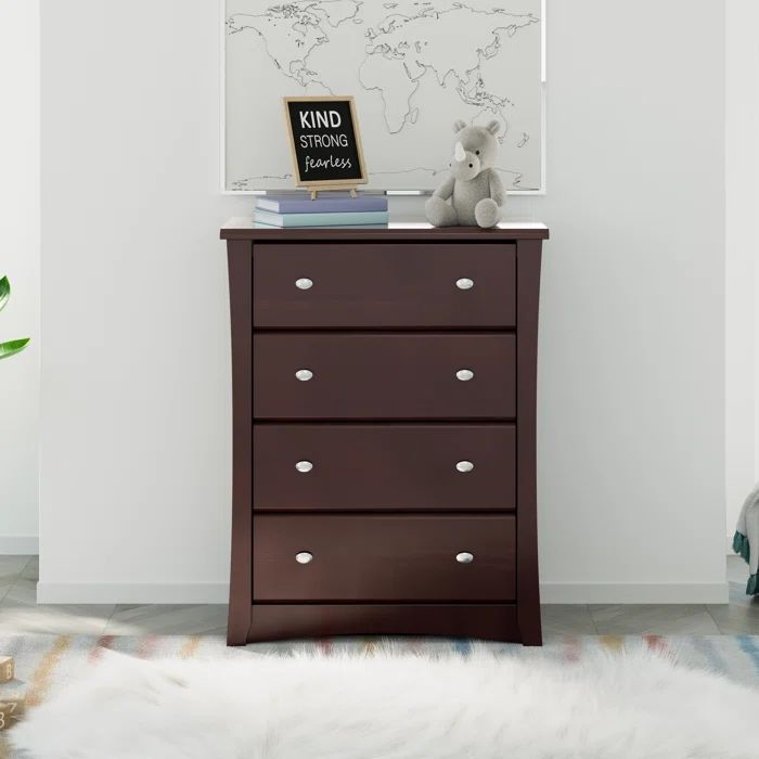 Espresso Double Nursery Vertical 4-Drawer Chest