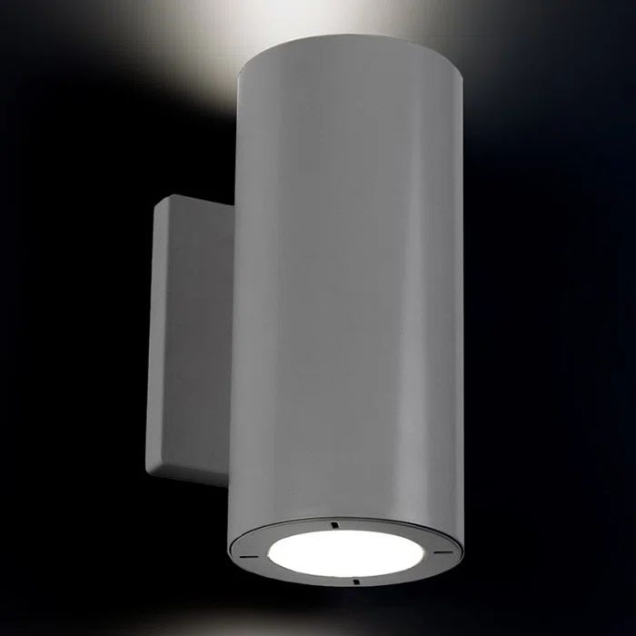 Vessel White Aluminum LED Wall Light with Silk Screened Glass