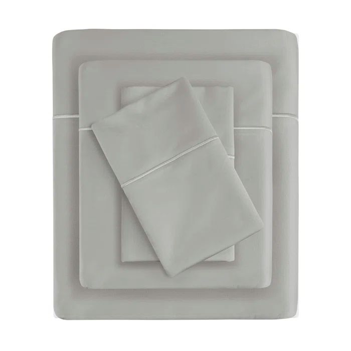 Light Grey King Size Cotton Sheet Set