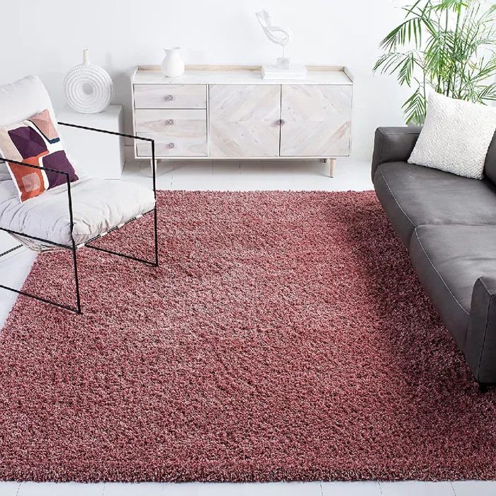 Aaliyah Rose Round Shag Rug, 79in Hand-Knotted Synthetic