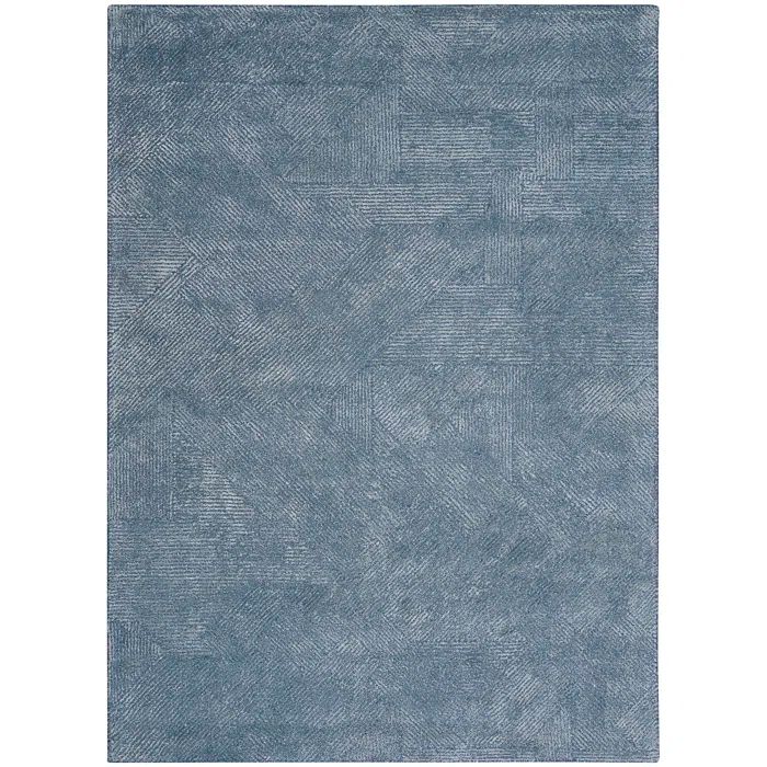 Celestial Abstract 5'3" x 7'3" Blue Hand-Tufted Wool-Viscose Rug