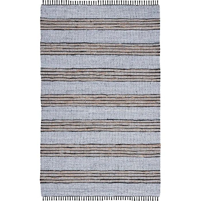 Vintage Leather Elegance 5' x 8' Hand-Woven Brown Cowhide Area Rug