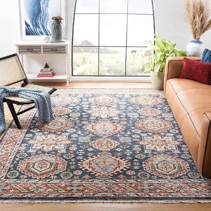 Samarkand Elegance Hand-Knotted Black Wool 8' x 10' Area Rug