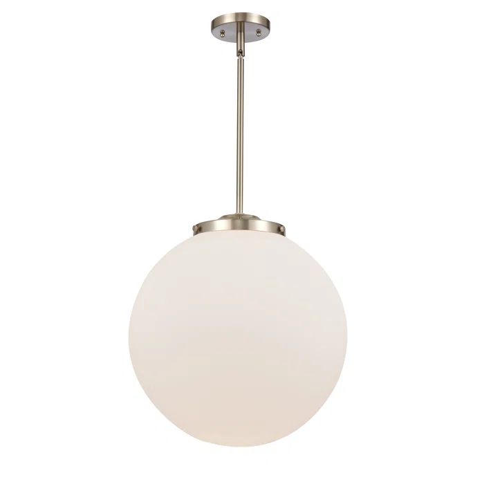 Beacon 17" Brushed Satin Nickel Sphere Pendant with Glass Globe