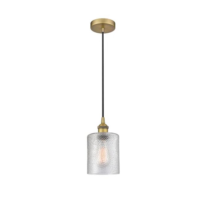 Brushed Brass Mini Drum LED Indoor/Outdoor Pendant