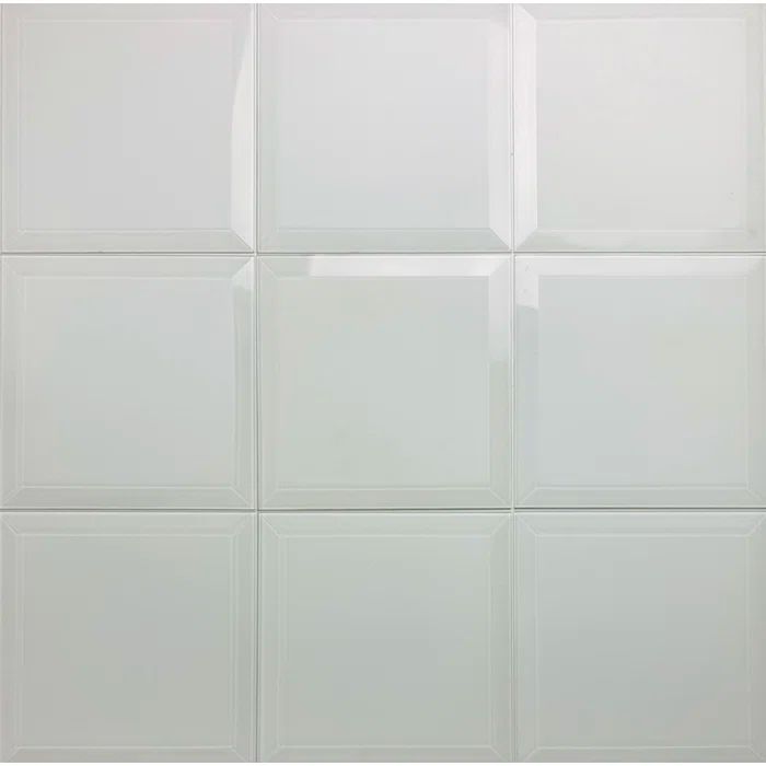 Frosted Elegance 8" x 8" Matte White Glass Wall Tile