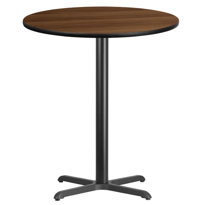 Round Brown Laminate Bar Height Dining Table