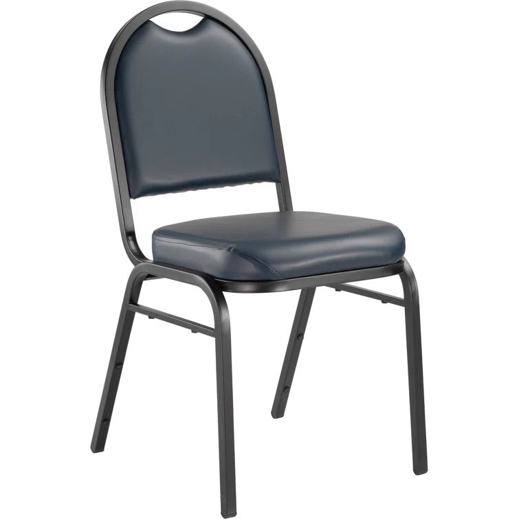 Midnight Blue Vinyl Padded Stackable Metal Banquet Chair