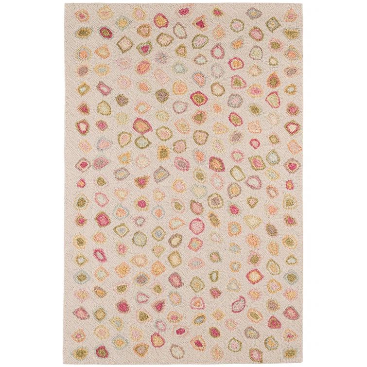 Handmade Rectangular Abstract Wool Rug with Cotton Backing, 3'x5'