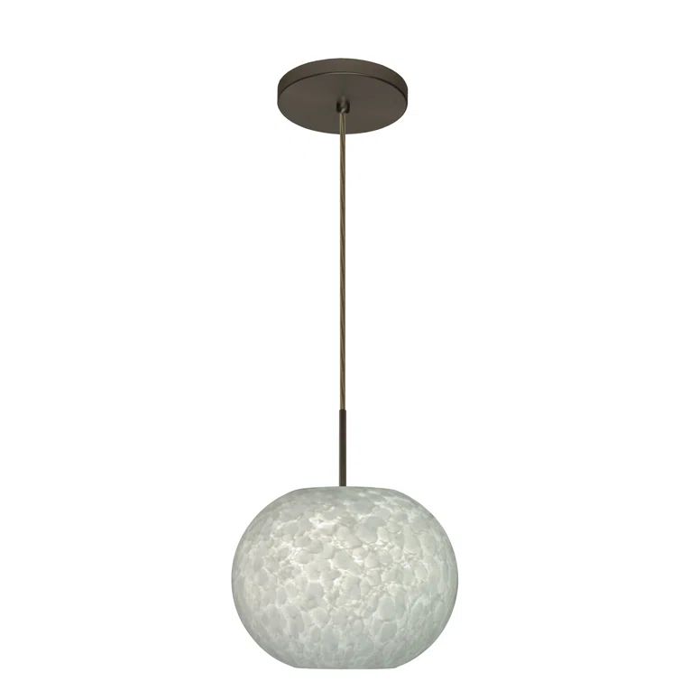 Bronze Opal Frost Globe Pendant Light