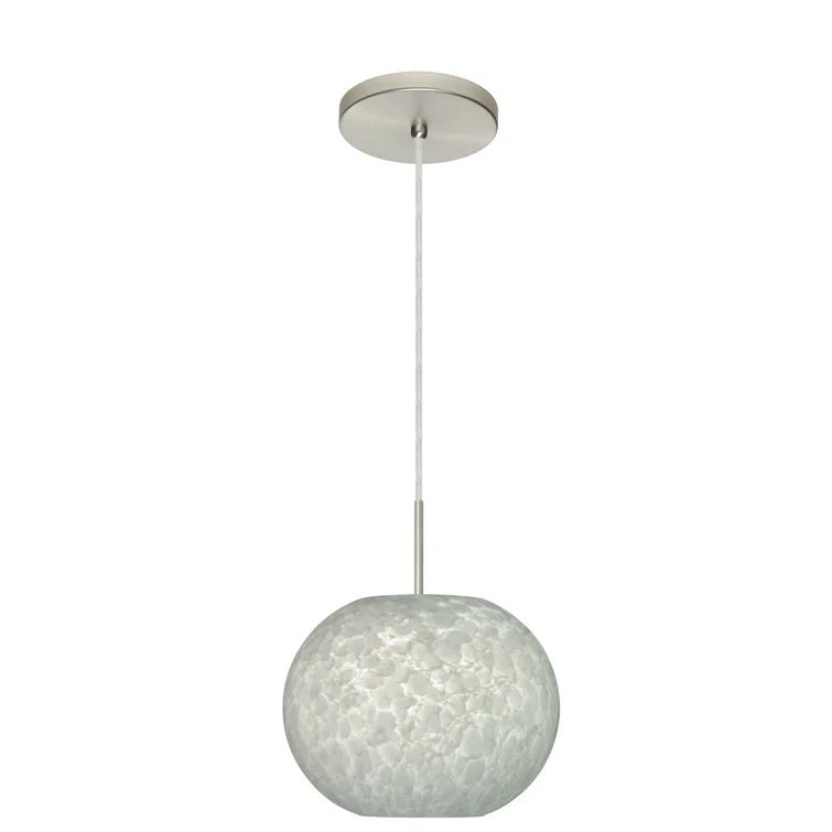 Luna Satin Nickel Globe Pendant Light with Carrera Glass
