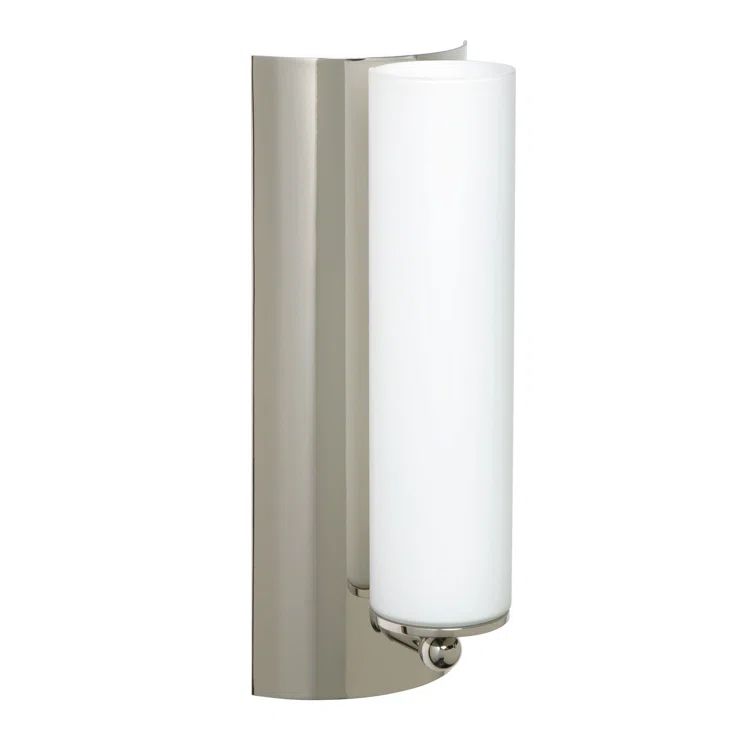 Polished Nickel Dimmable Sconce with Opal Glass Shade